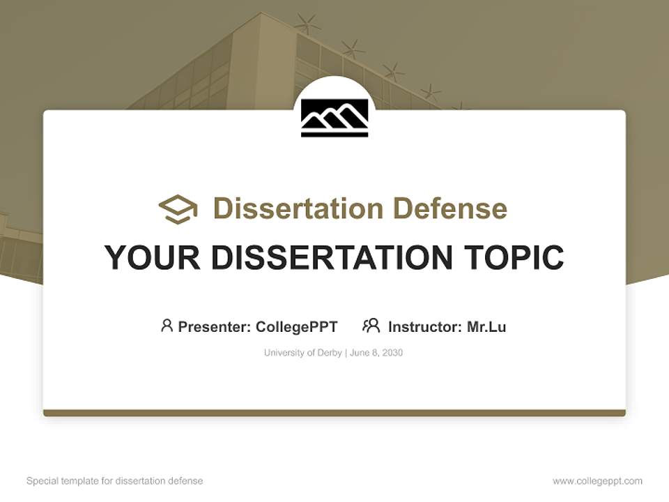 University of Derby Graduation Thesis Defense PPT Template4:3 ratio PPT effect preview image7