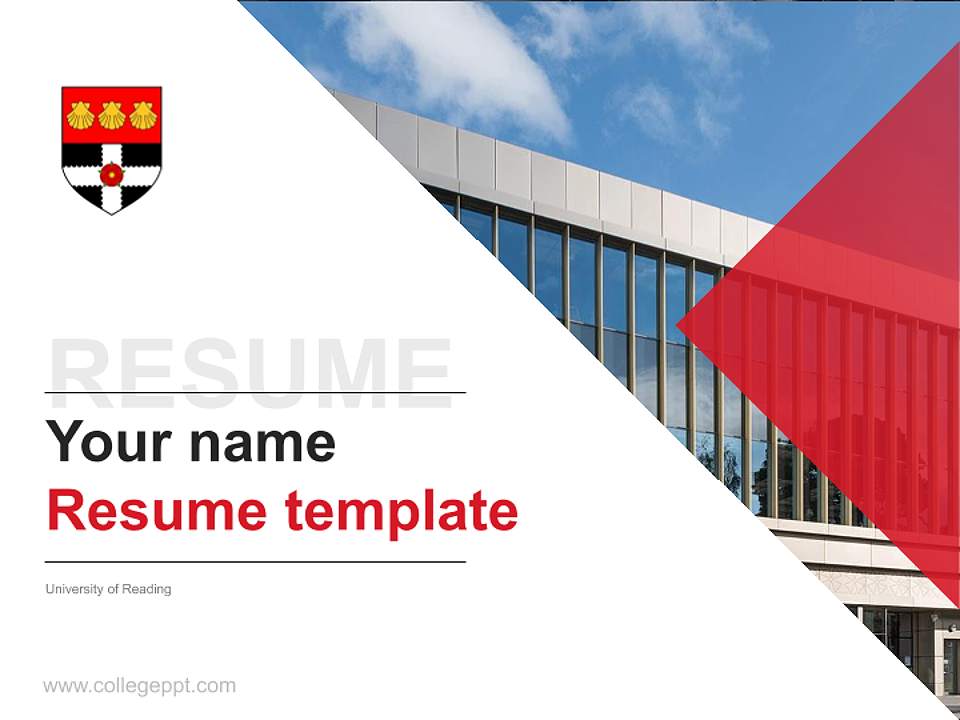 University of Reading Resume PPT Template4:3 ratio PPT effect preview image5