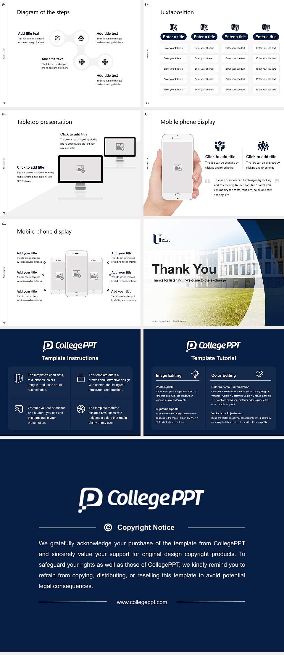 Ulster University Competition/Entrepreneurship Contest PPT Template4:3 ratio PPT effect preview image9