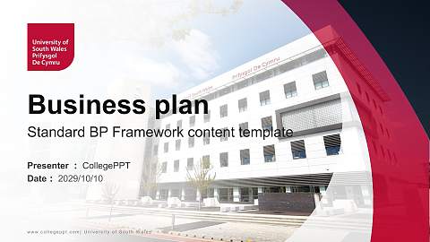 University of South Wales Competition/Entrepreneurship Contest PPT Template