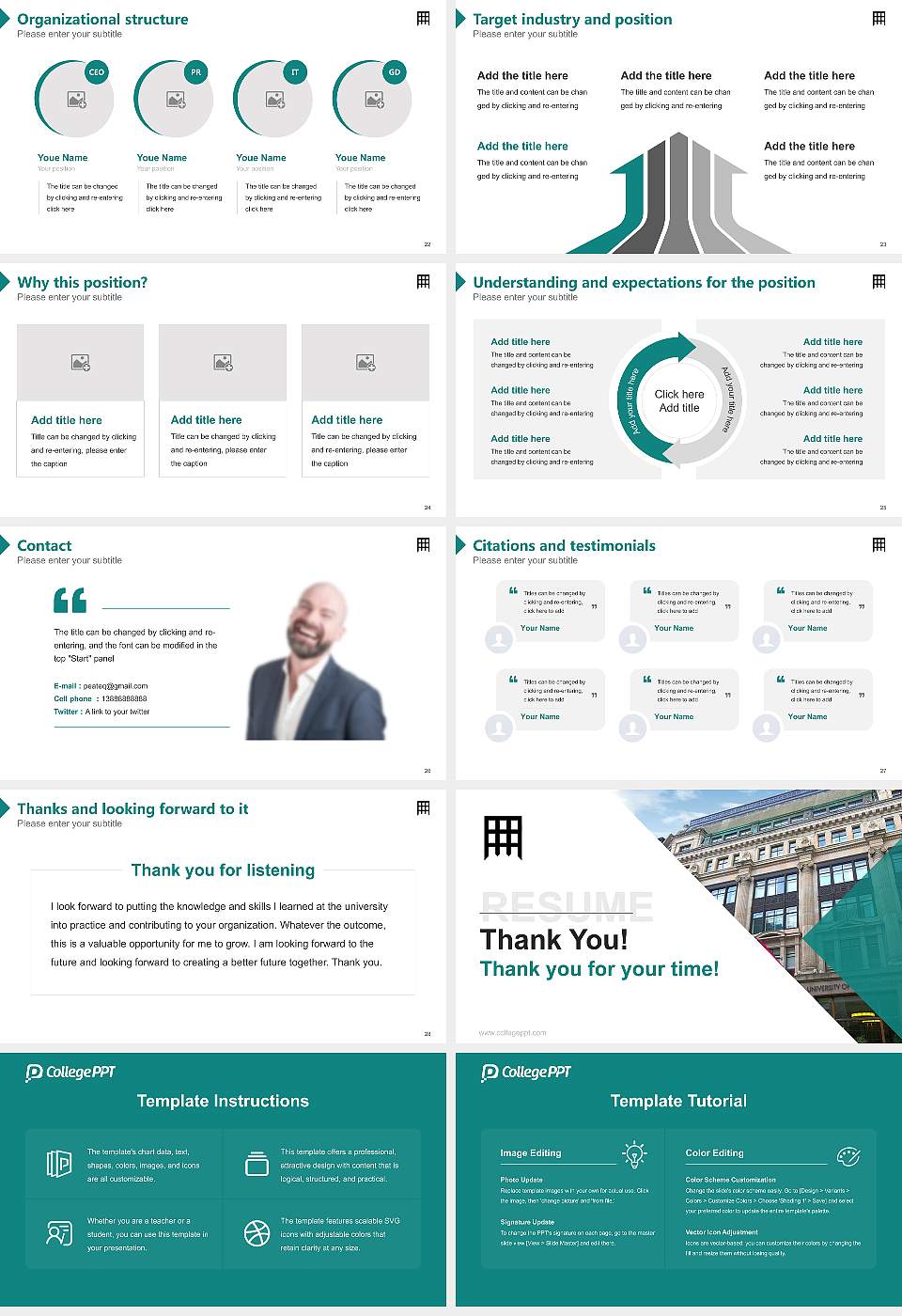 University of Westminster Resume PPT Template16:9 ratio PPT effect preview image4