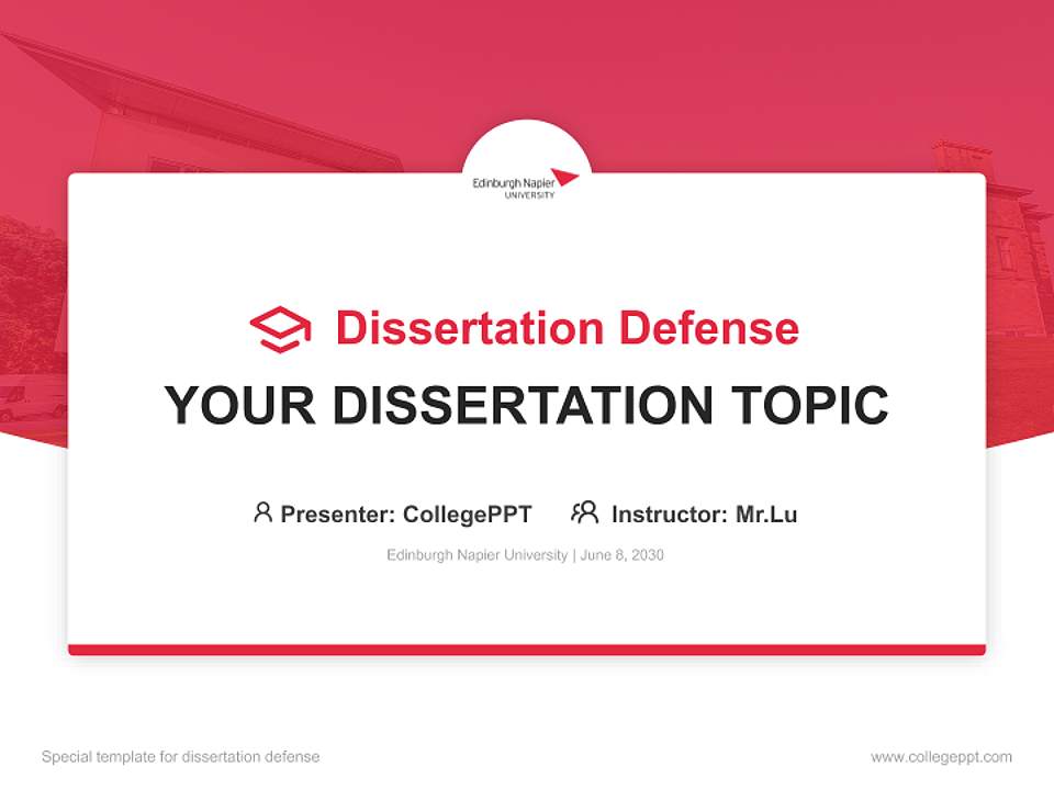 Edinburgh Napier University Graduation Thesis Defense PPT Template4:3 ratio PPT effect preview image7