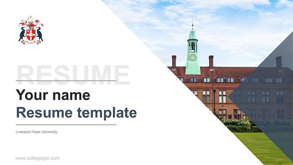 Liverpool Hope University Resume PPT Template16:9 ratio PPT effect preview image