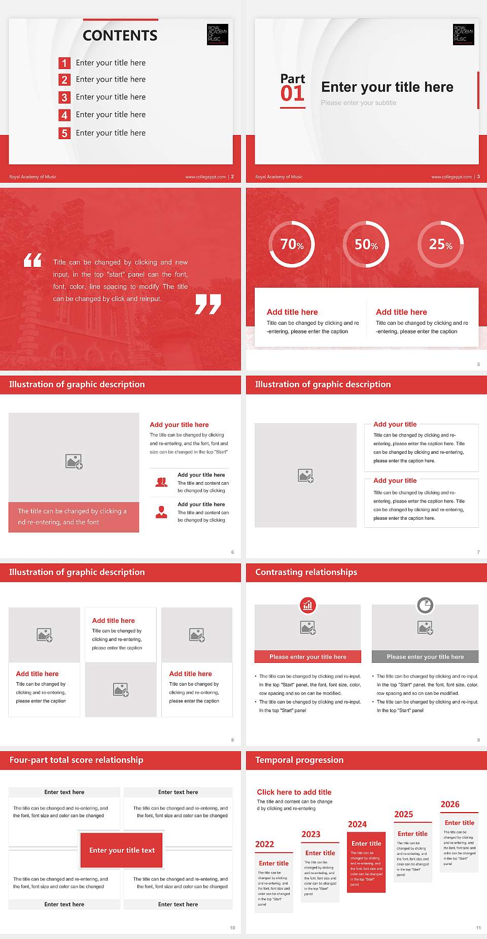 Royal Academy of Music Thesis Proposal/Graduation Defense PPT Template4:3 ratio PPT effect preview image2