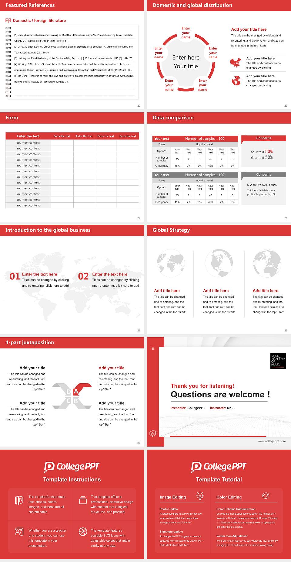Royal Academy of Music Thesis Proposal/Graduation Defense PPT Template4:3 ratio PPT effect preview image4