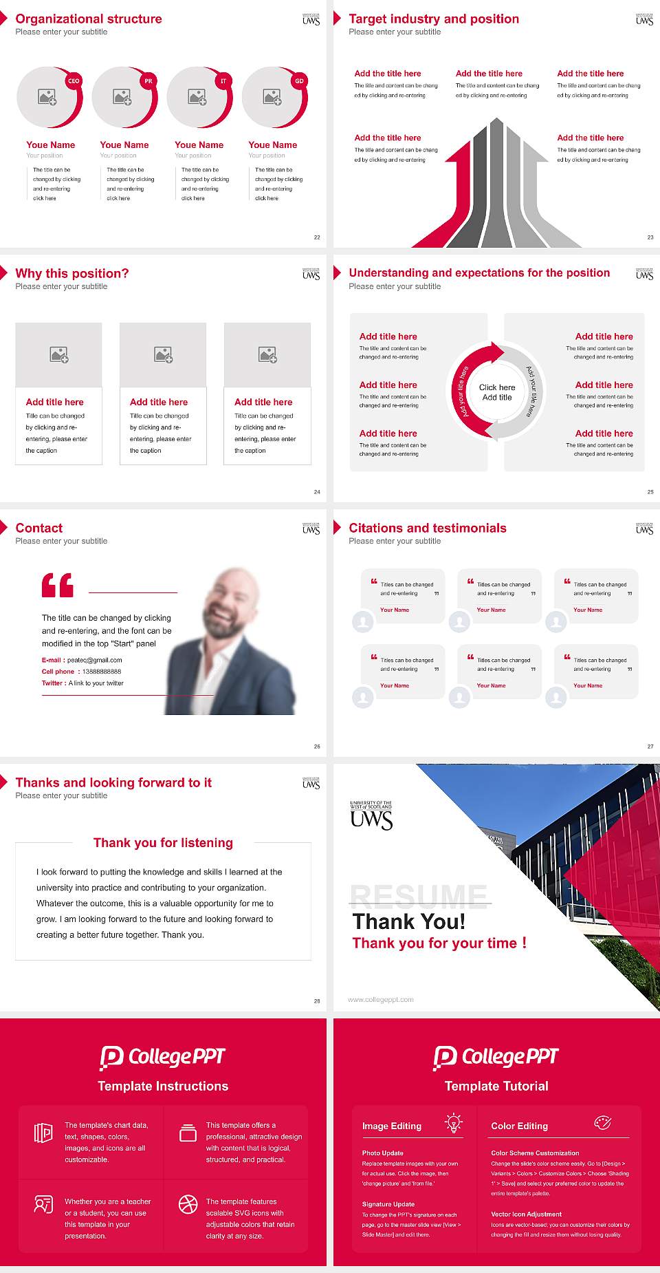 University of the West of Scotland Resume PPT Template4:3 ratio PPT effect preview image4