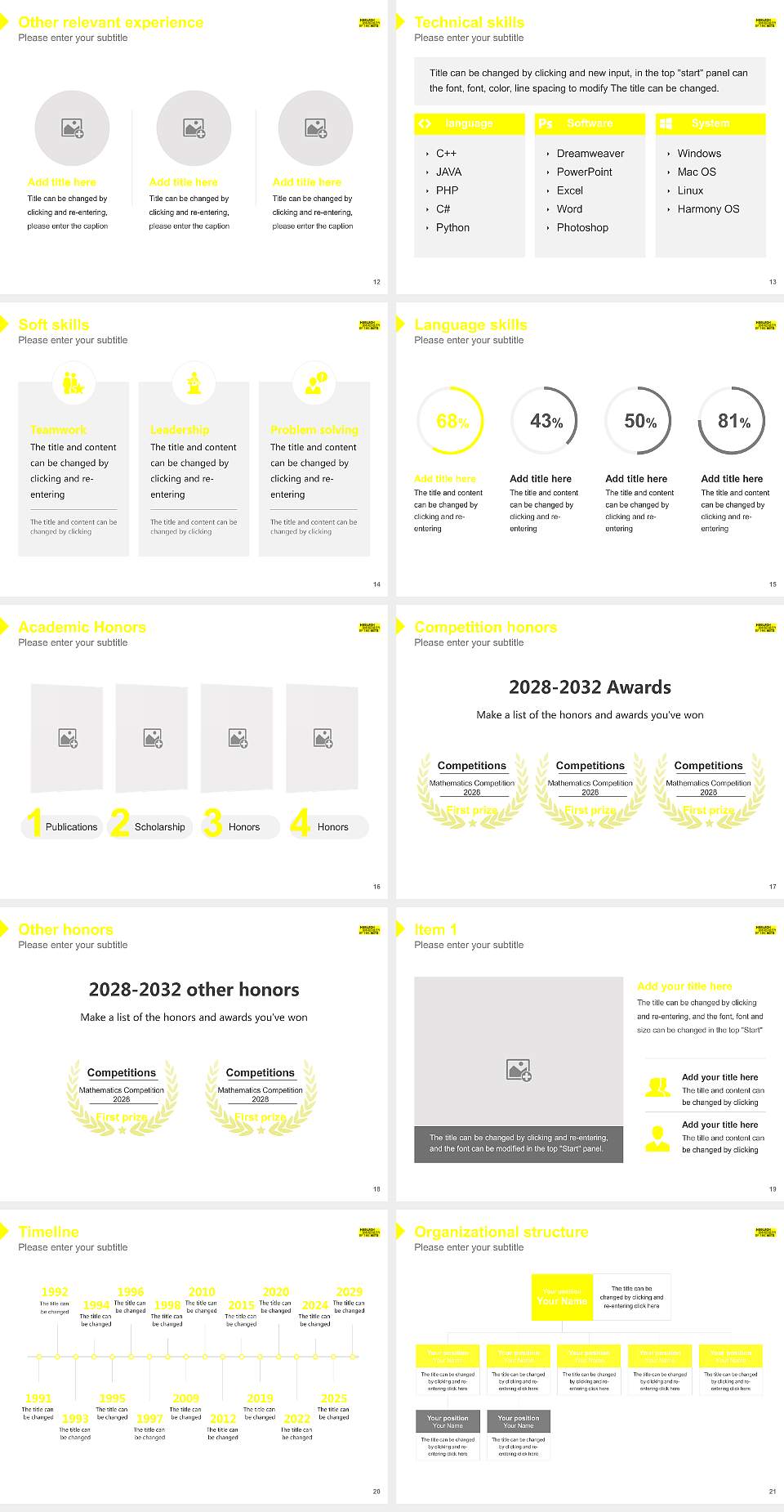 Norwich University of the Arts Resume PPT Template4:3 ratio PPT effect preview image3