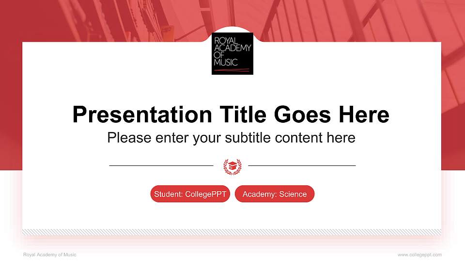 Royal Academy of Music National Scholarship Defense PPT Template16:9 ratio PPT effect preview image