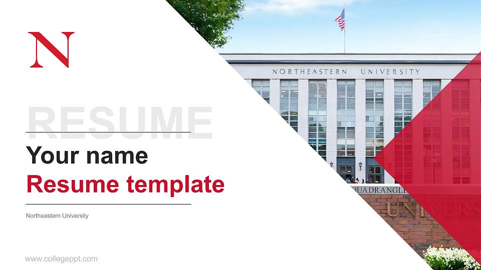 Northeastern University Resume PPT Template16:9 ratio PPT effect preview image