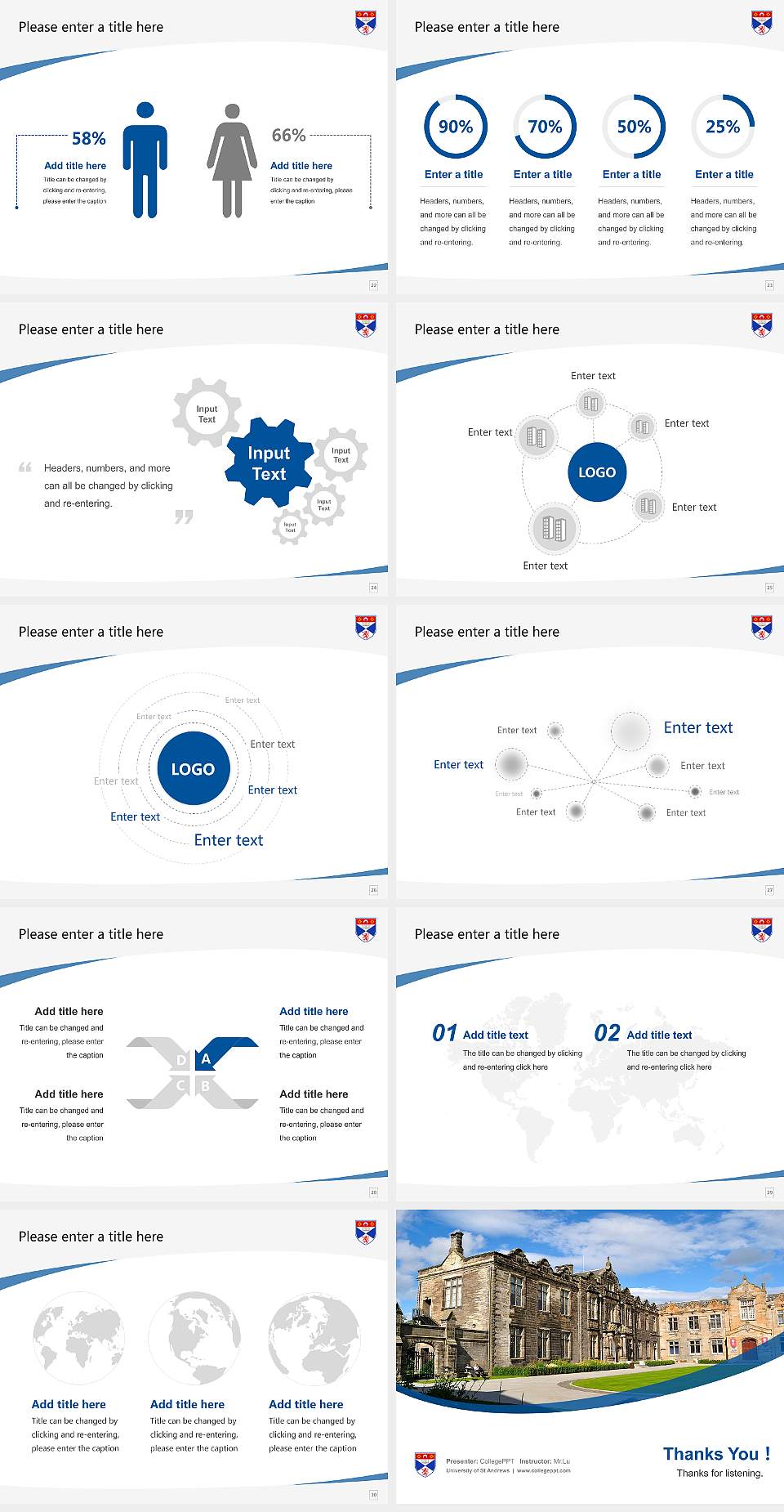 University of St Andrews Course/Courseware Creation PPT Template4:3 ratio PPT effect preview image4