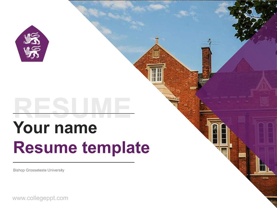 Bishop Grosseteste University Resume PPT Template4:3 ratio PPT effect preview image5