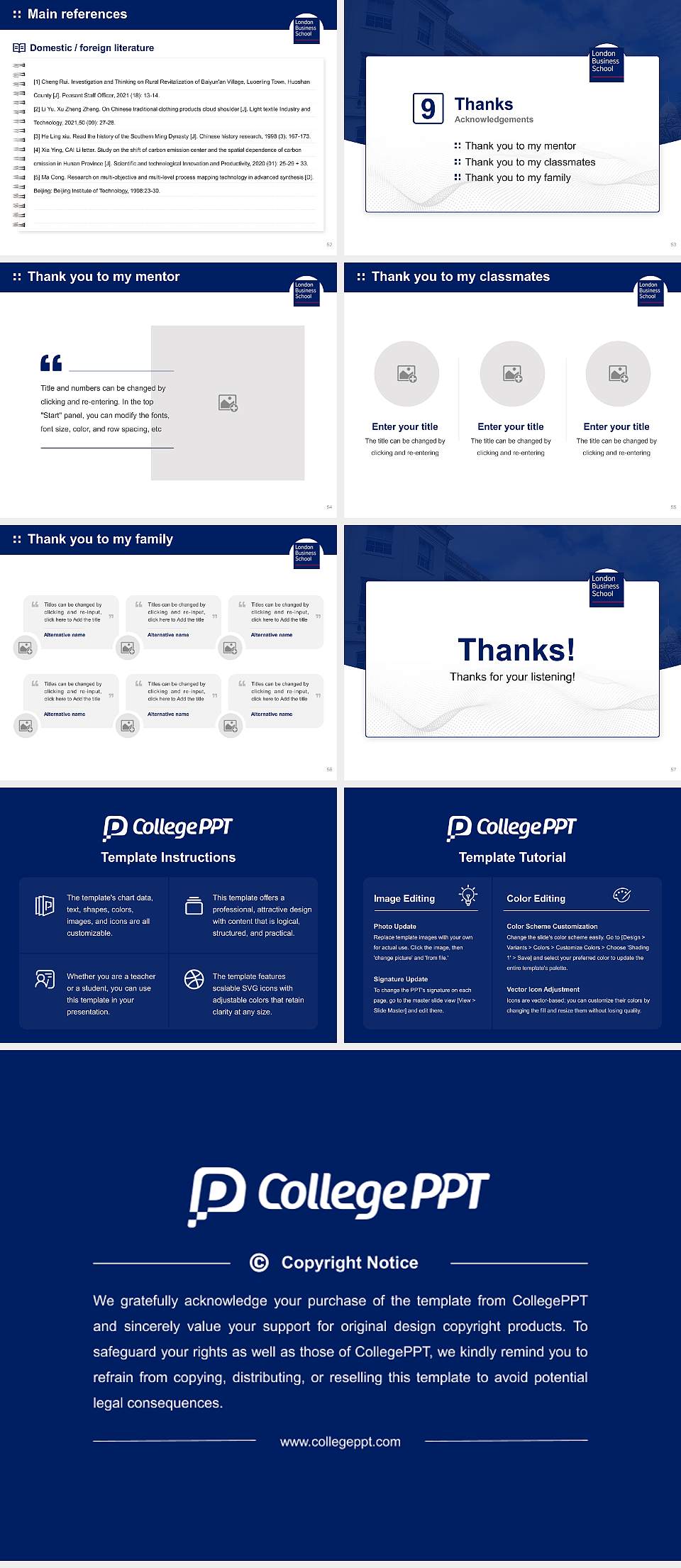 London Business School Graduation Thesis Defense PPT Template4:3 ratio PPT effect preview image7