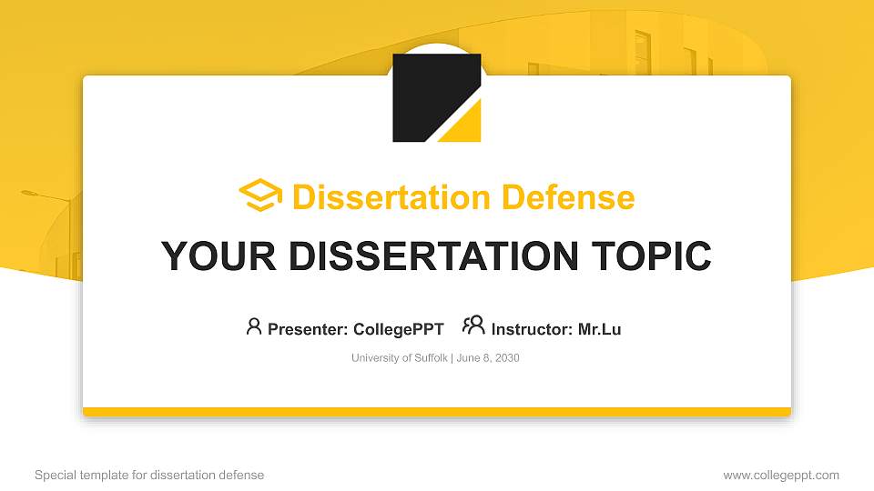 University of Suffolk Graduation Thesis Defense PPT Template16:9 ratio PPT effect preview image