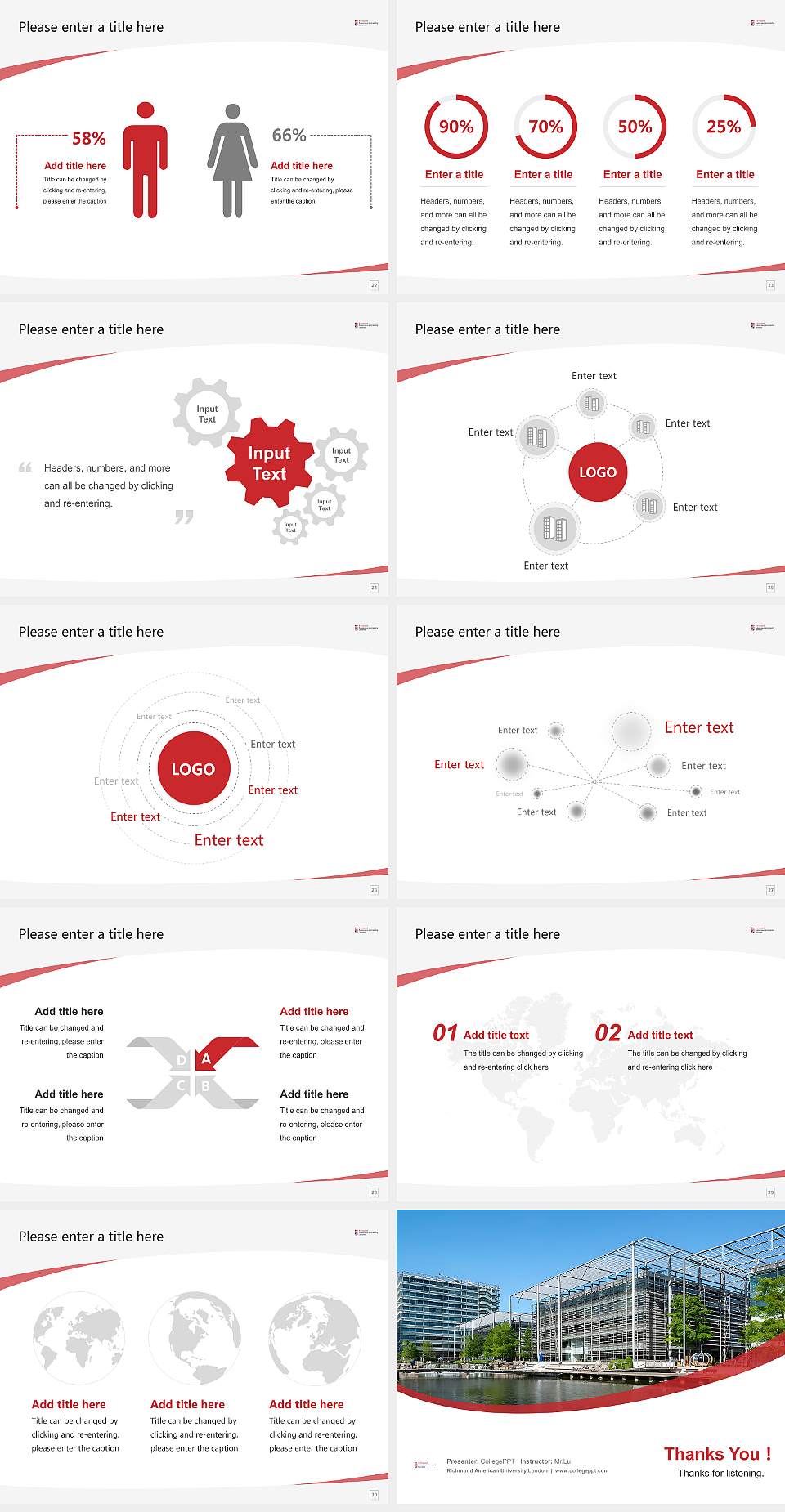 Richmond American University London Course/Courseware Creation PPT Template4:3 ratio PPT effect preview image4