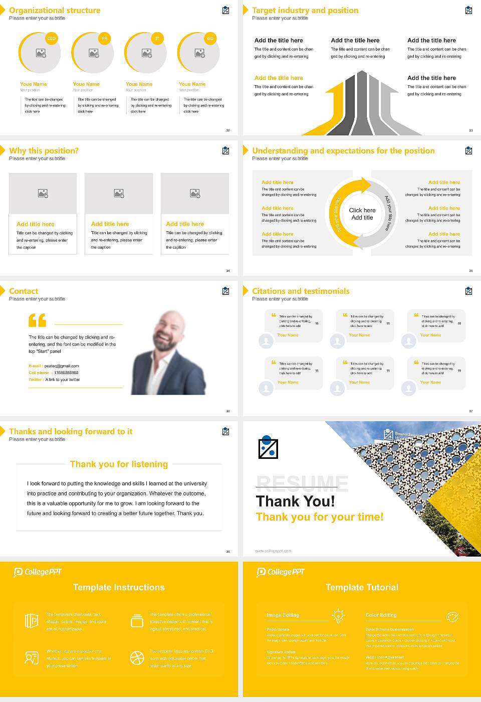 Ravensbourne University Resume PPT Template16:9 ratio PPT effect preview image4
