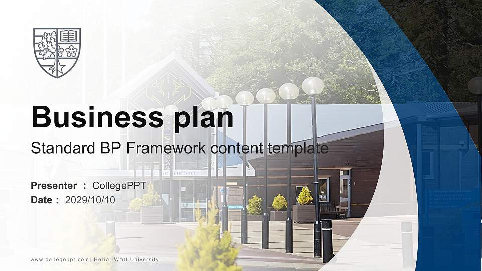 Heriot-Watt University Competition/Entrepreneurship Contest PPT Template16:9 ratio PPT effect preview image