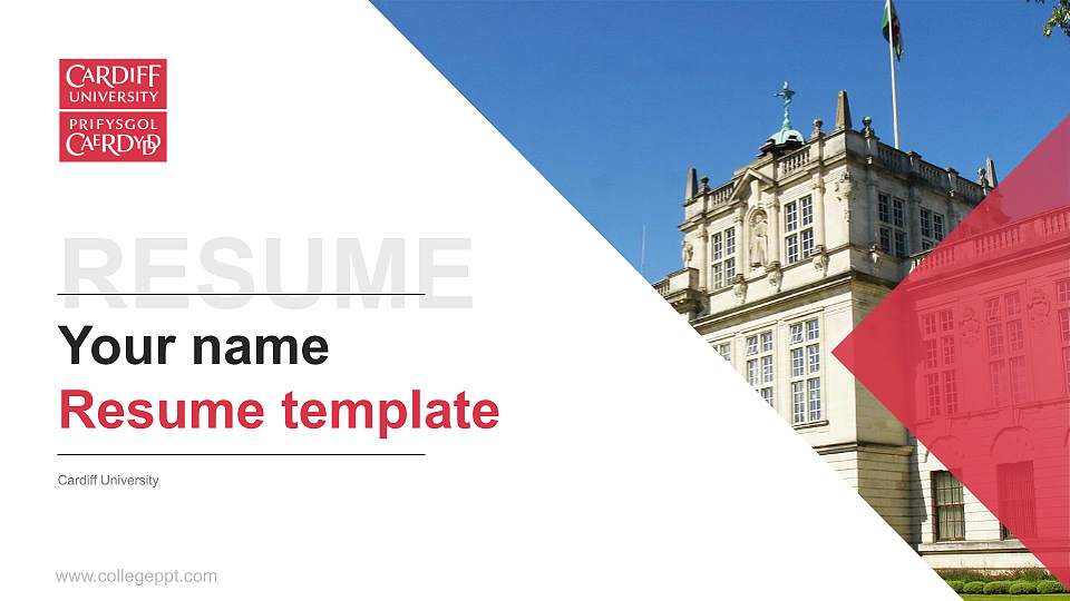 Cardiff University Resume PPT Template16:9 ratio PPT effect preview image