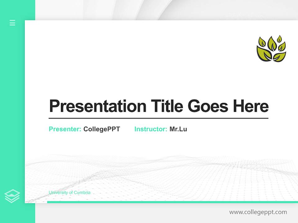 University of Cumbria Thesis Proposal/Graduation Defense PPT Template4:3 ratio PPT effect preview image5