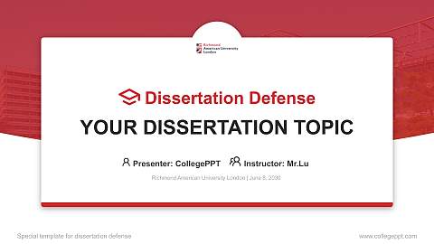 Richmond American University London Graduation Thesis Defense PPT Template