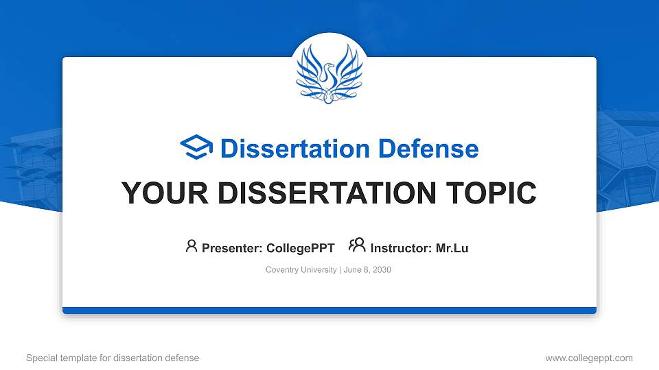 Coventry University Graduation Thesis Defense PPT Template16:9 ratio PPT effect preview image