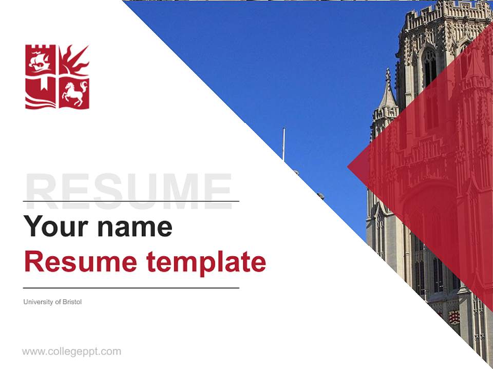 University of Bristol Resume PPT Template4:3 ratio PPT effect preview image5