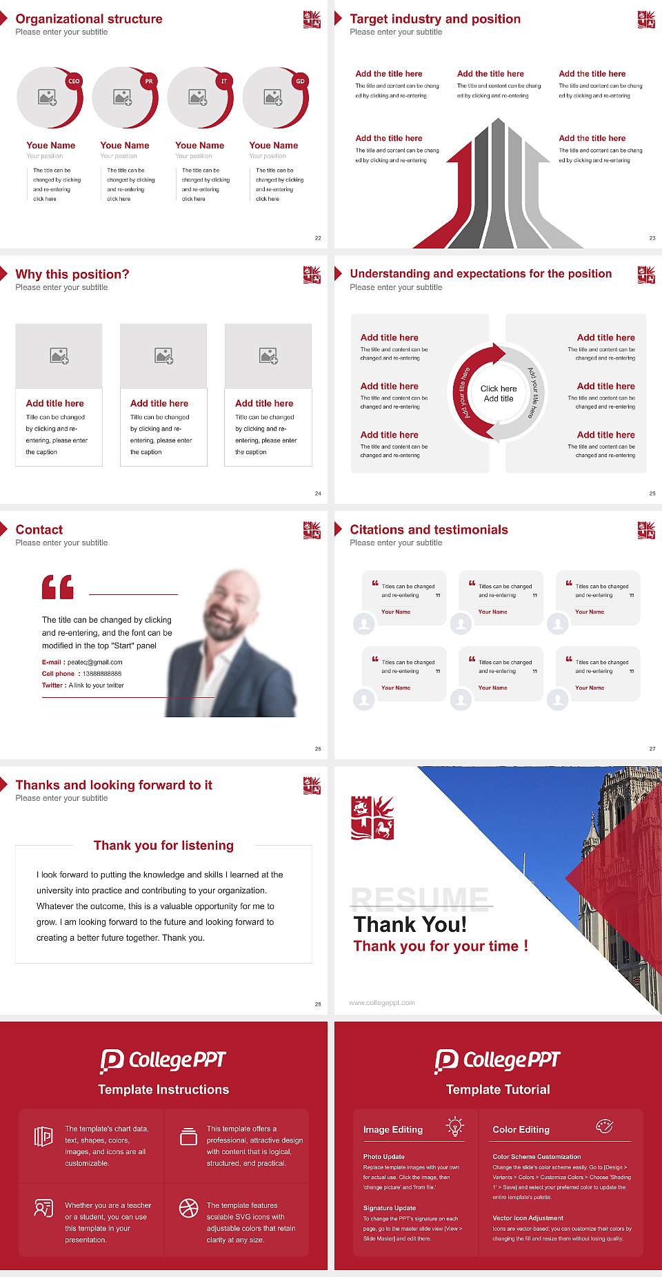University of Bristol Resume PPT Template4:3 ratio PPT effect preview image4