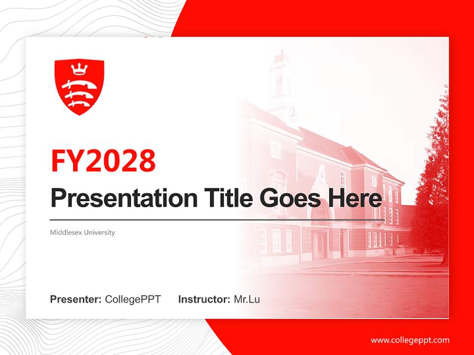 Middlesex University Academic Presentation/Research Findings Report PPT Template4:3 ratio PPT effect preview image5