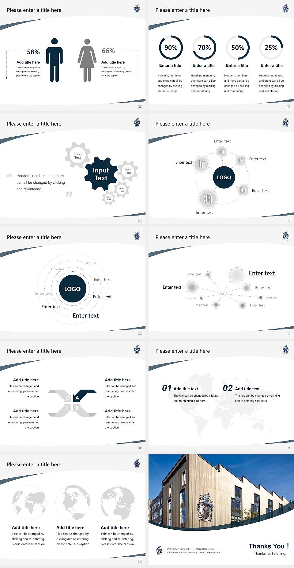 Cardiff Metropolitan University Course/Courseware Creation PPT Template4:3 ratio PPT effect preview image4