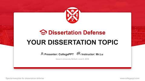 Queen’s University Belfast Graduation Thesis Defense PPT Template