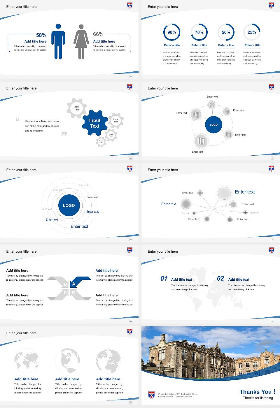 University of St Andrews Course/Courseware Creation PPT Template16:9 ratio PPT effect preview image4