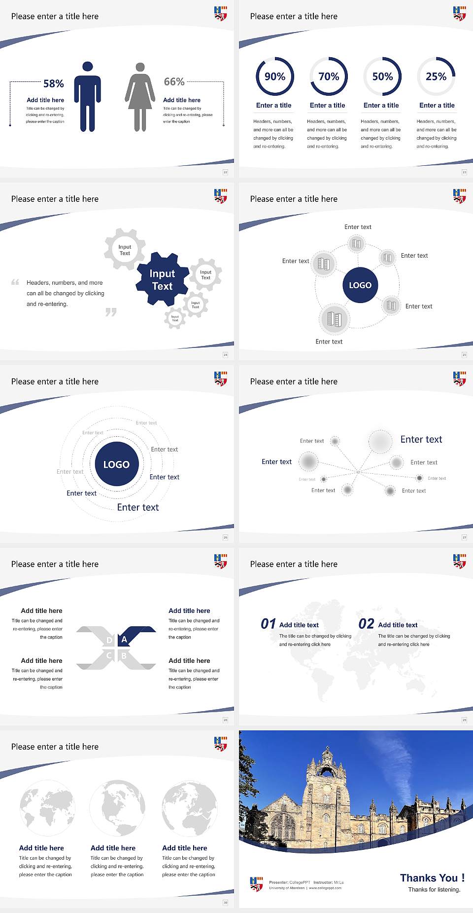University of Aberdeen Course/Courseware Creation PPT Template4:3 ratio PPT effect preview image4