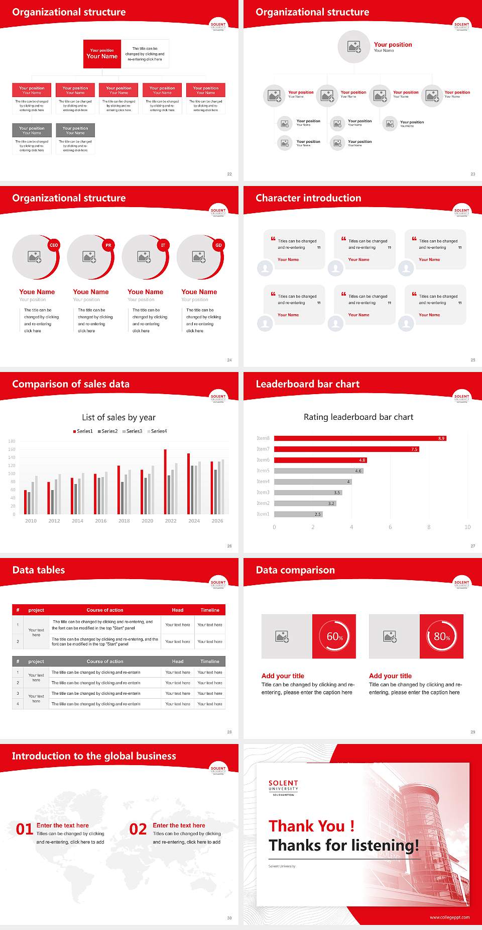Solent University Academic Presentation/Research Findings Report PPT Template4:3 ratio PPT effect preview image4