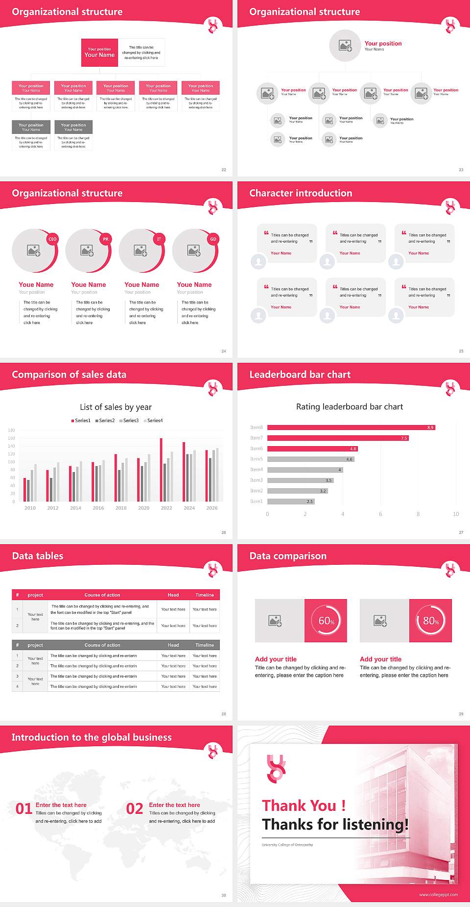 University College of Osteopathy Academic Presentation/Research Findings Report PPT Template4:3 ratio PPT effect preview image4