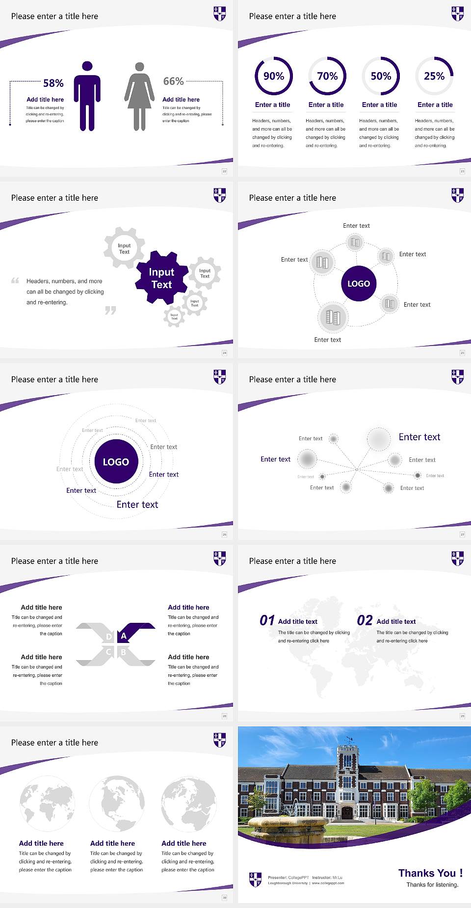 Loughborough University Course/Courseware Creation PPT Template4:3 ratio PPT effect preview image4
