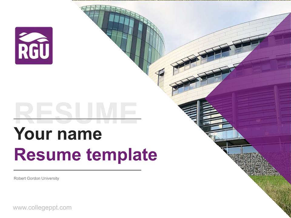 Robert Gordon University Resume PPT Template4:3 ratio PPT effect preview image5
