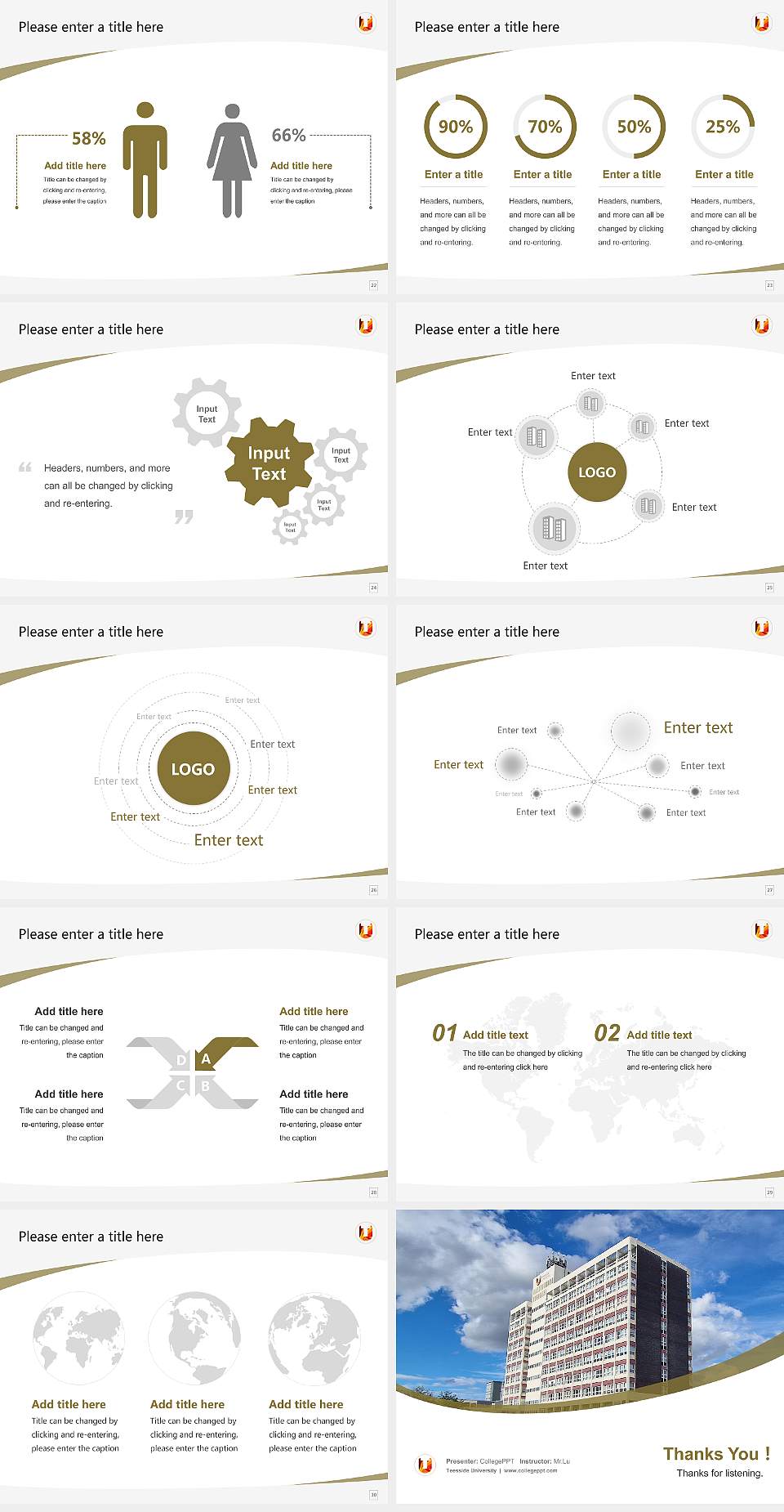 Teesside University Course/Courseware Creation PPT Template4:3 ratio PPT effect preview image4