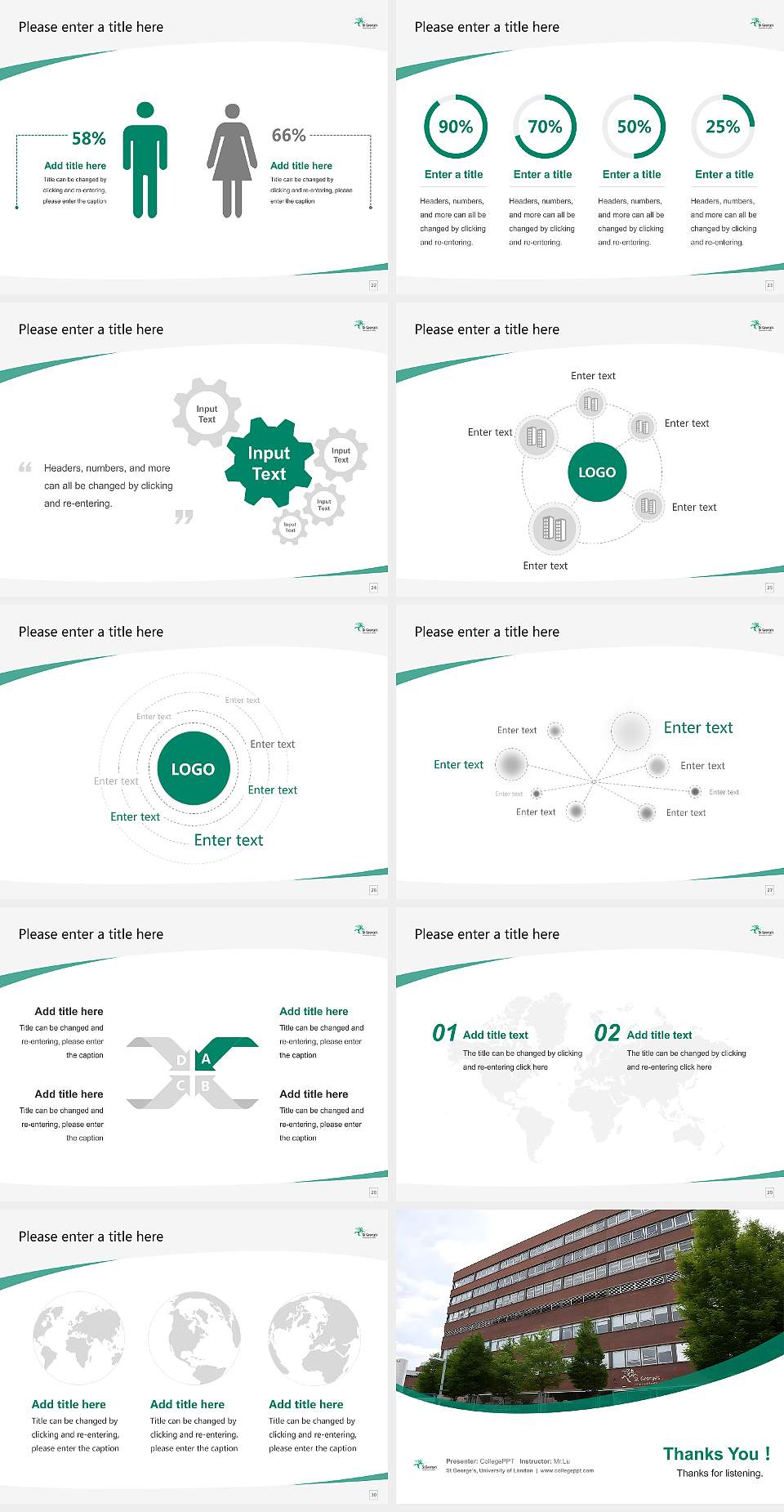 St George’s, University of London Course/Courseware Creation PPT Template4:3 ratio PPT effect preview image4