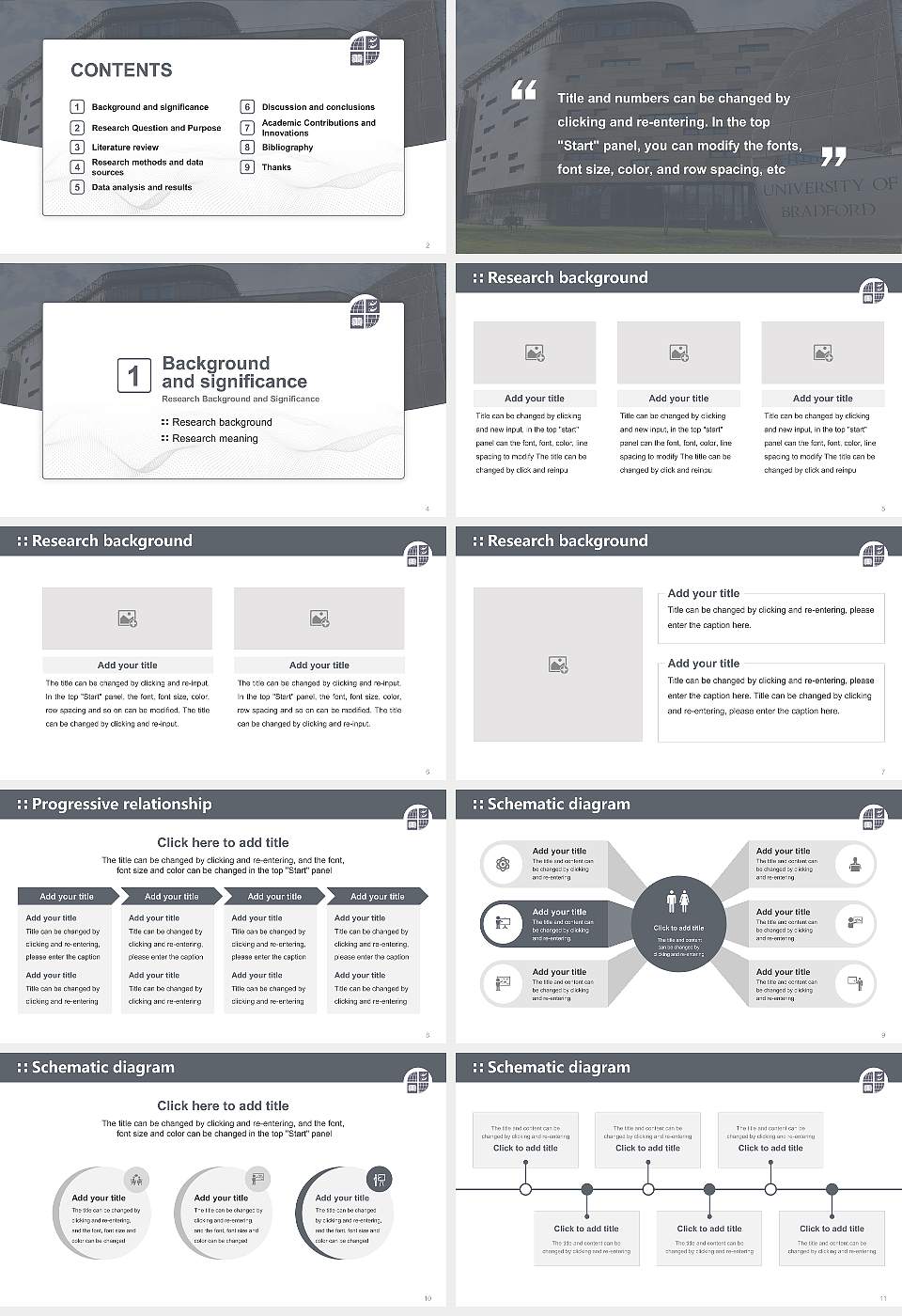 University of Bradford Graduation Thesis Defense PPT Template16:9 ratio PPT effect preview image2
