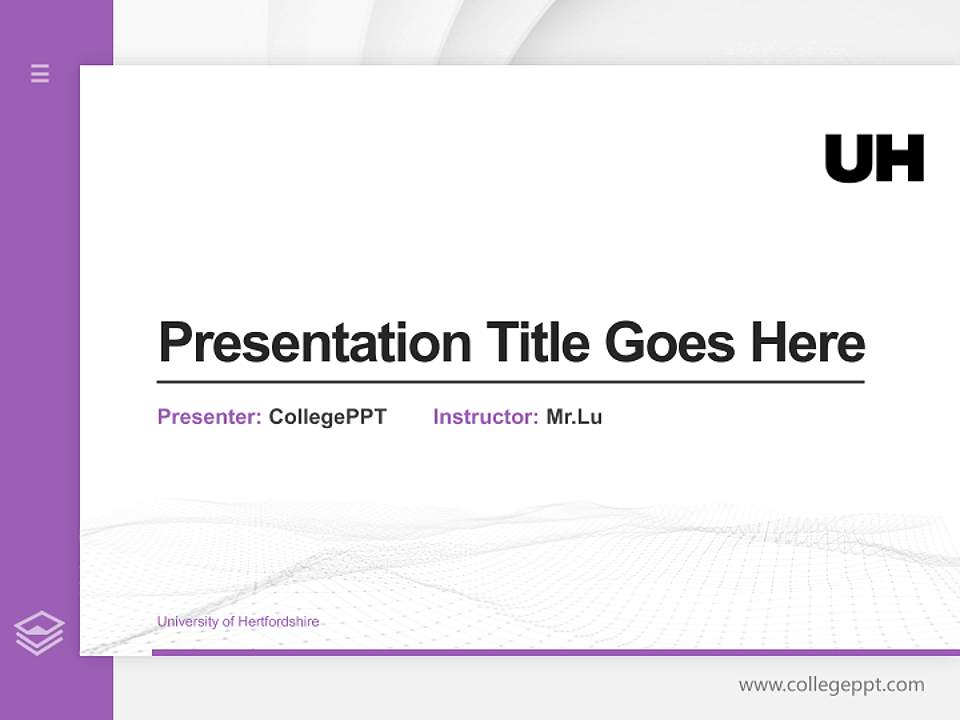 University of Hertfordshire Thesis Proposal/Graduation Defense PPT Template4:3 ratio PPT effect preview image5