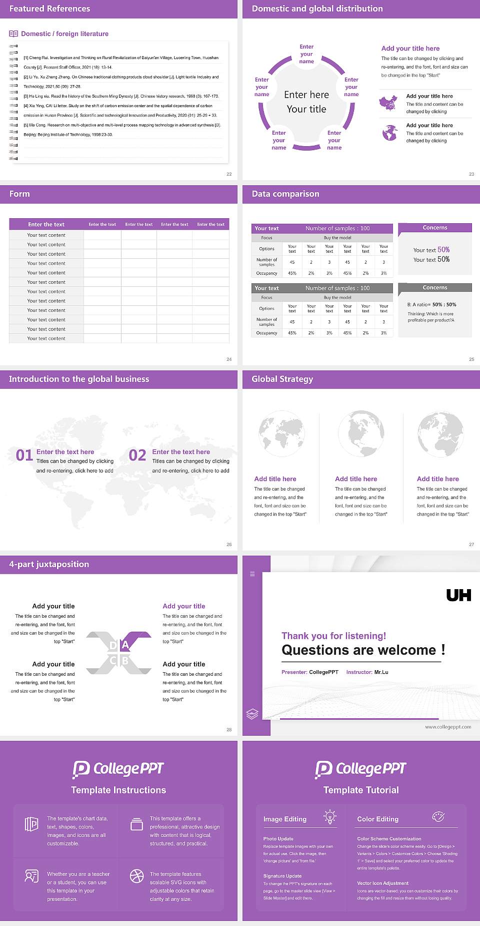 University of Hertfordshire Thesis Proposal/Graduation Defense PPT Template4:3 ratio PPT effect preview image4
