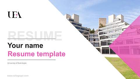 University of East Anglia Resume PPT Template