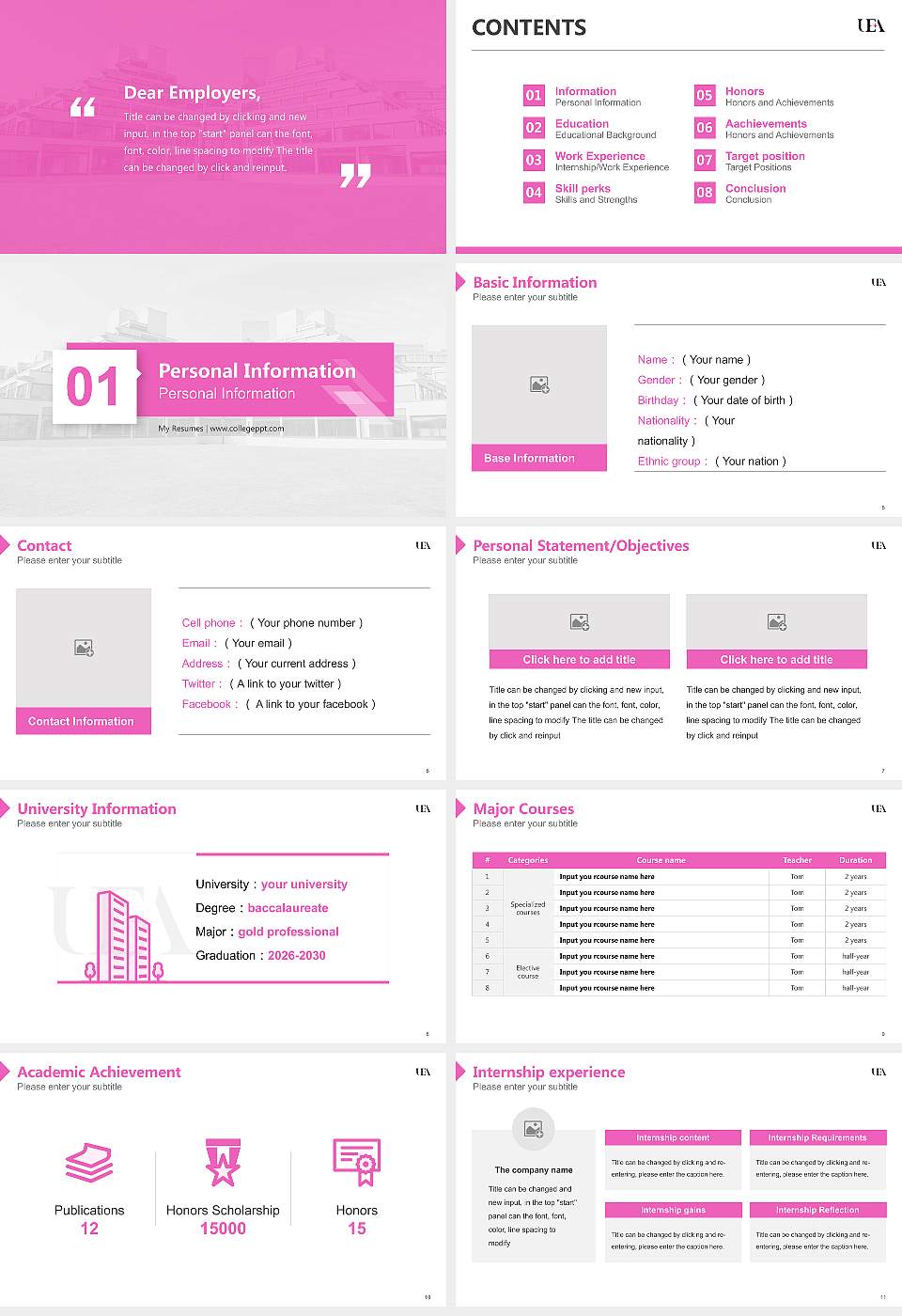 University of East Anglia Resume PPT Template16:9 ratio PPT effect preview image2