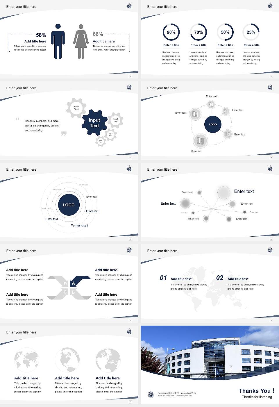 Brunel University London Course/Courseware Creation PPT Template16:9 ratio PPT effect preview image4