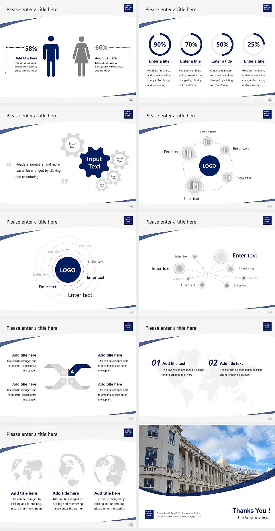 London Business School Course/Courseware Creation PPT Template4:3 ratio PPT effect preview image4
