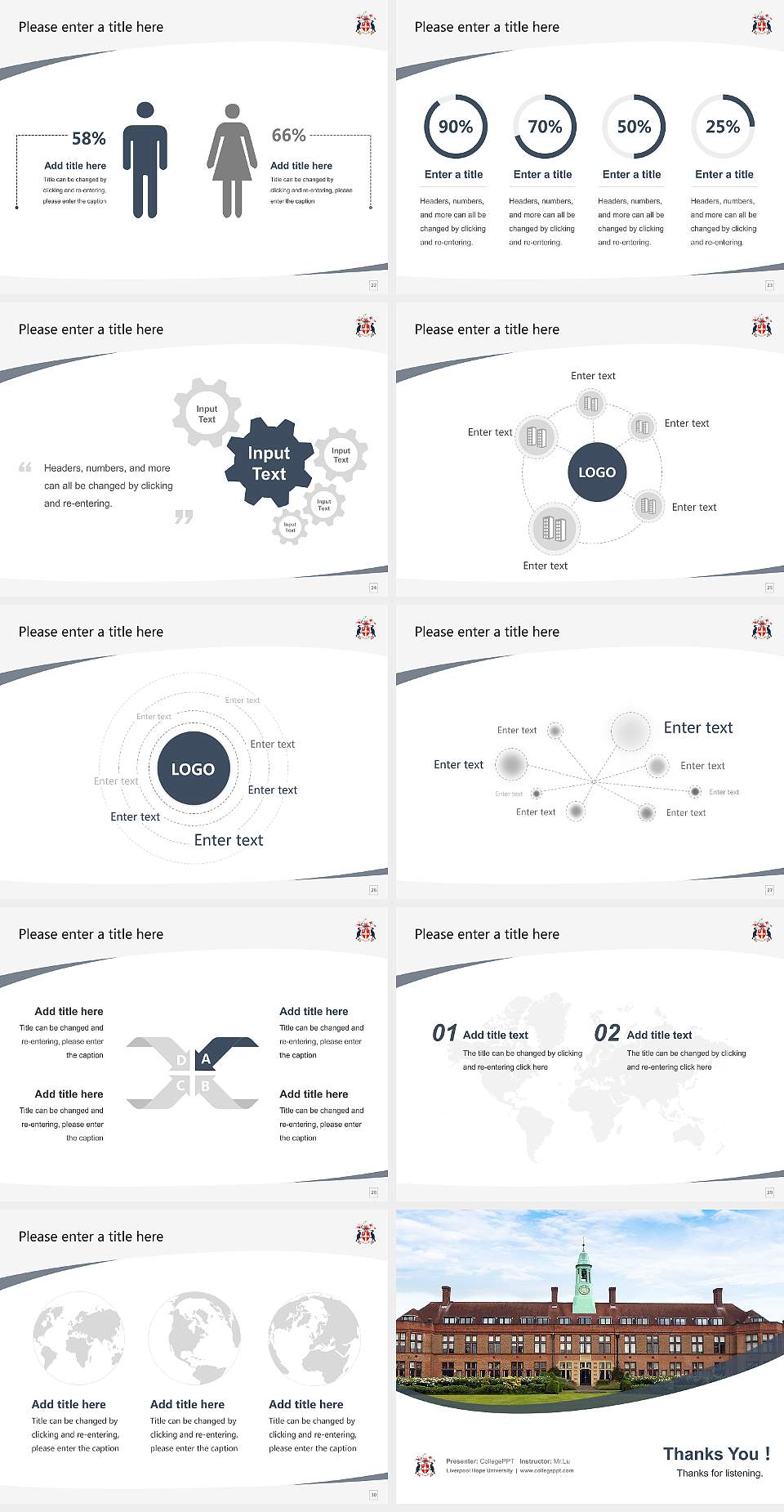 Liverpool Hope University Course/Courseware Creation PPT Template4:3 ratio PPT effect preview image4