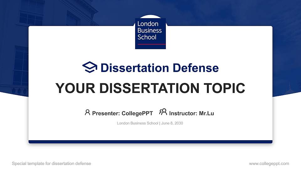 London Business School Graduation Thesis Defense PPT Template16:9 ratio PPT effect preview image