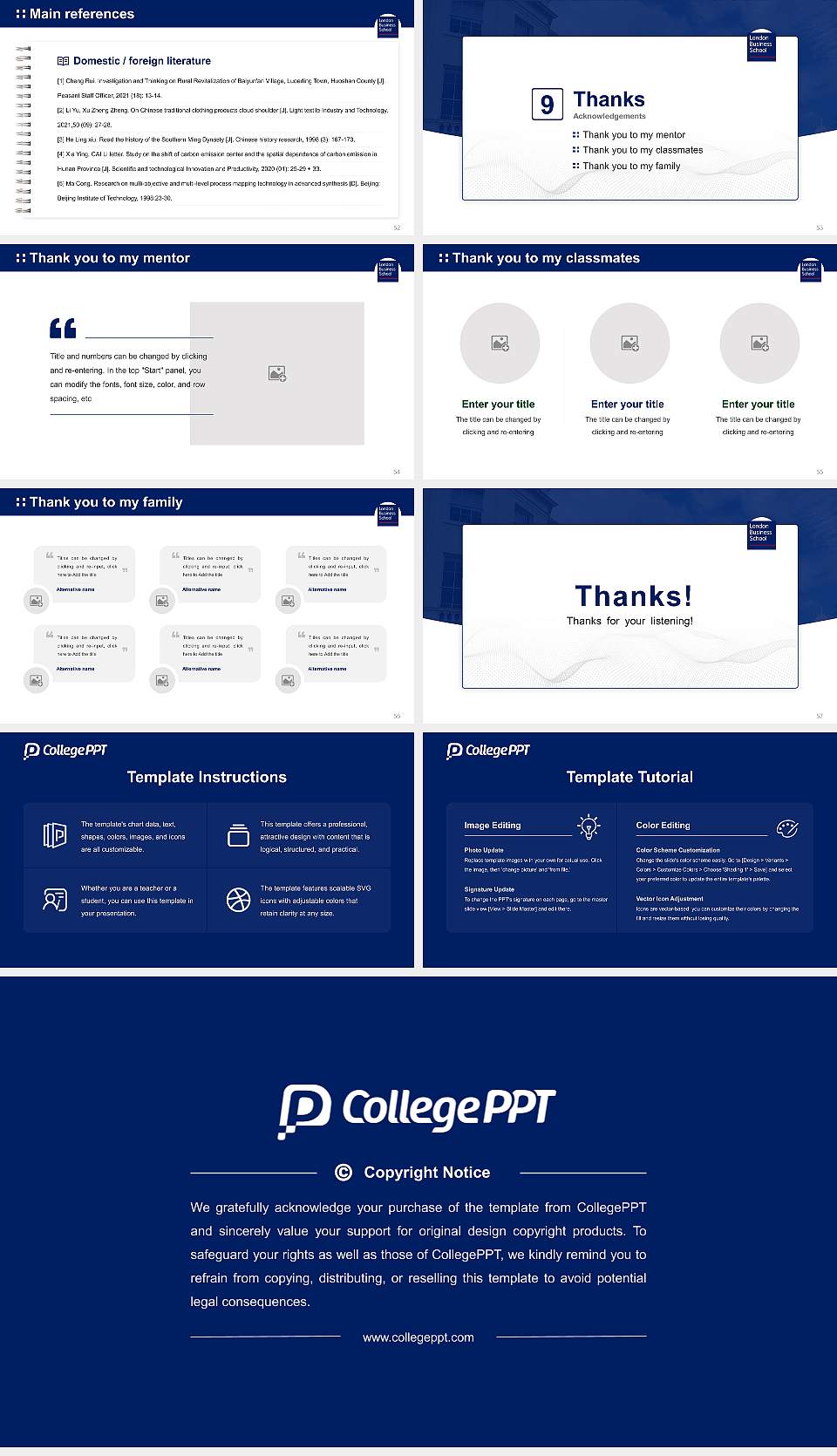 London Business School Graduation Thesis Defense PPT Template16:9 ratio PPT effect preview image7