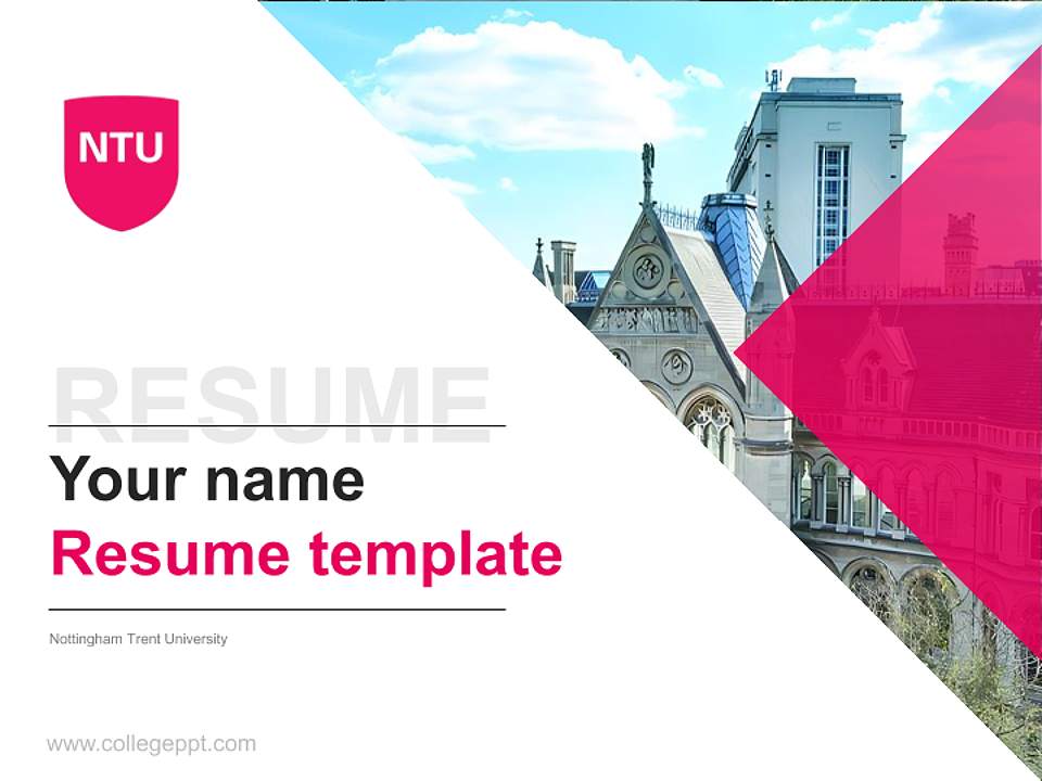 Nottingham Trent University Resume PPT Template4:3 ratio PPT effect preview image5