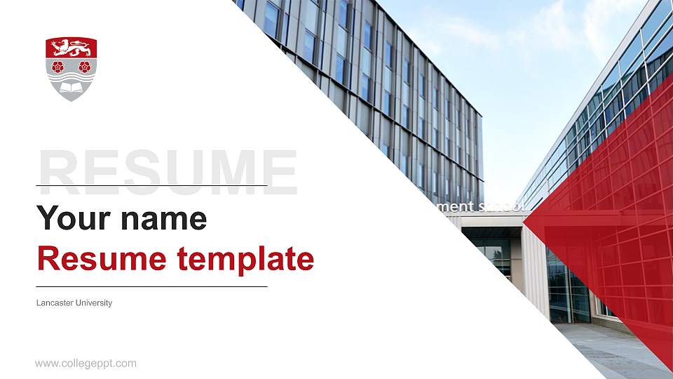 Lancaster University Resume PPT Template16:9 ratio PPT effect preview image