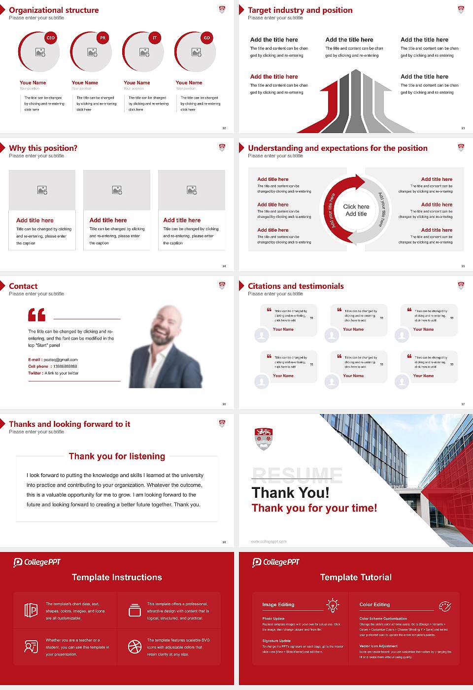 Lancaster University Resume PPT Template16:9 ratio PPT effect preview image4